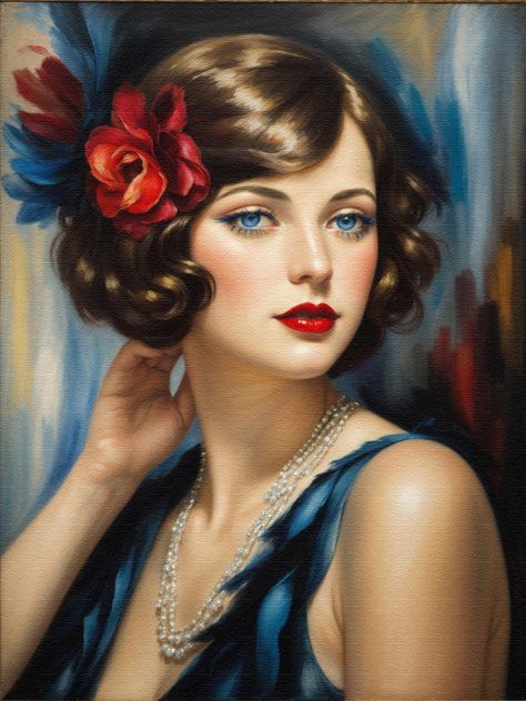 1920s Flapper Girl. 1920s Flapper Girl, Gatsby Girl, Bride 2024, Flapper Girls, Flapper Art, Portrait References, Gangster Girl, Art Deco 1920s