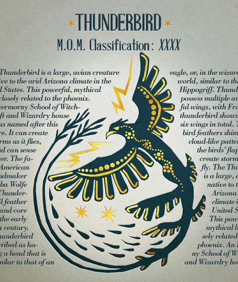 Thunderbird Thunderbird Aesthetic, Fantasic Beasts, Hogwarts Alumni, Rune Tattoo, Mom Tattoo Designs, Beast Creature, Angels Logo, Art Tumblr, Legendary Creature