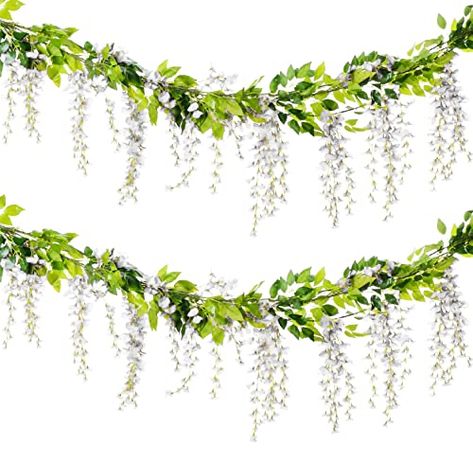 Fake Wisteria, Plants For Wedding, Wisteria Wedding, Wisteria Vine, Wisteria Flowers, Trailing Flowers, Flower Branches, Wedding Flower Packages, Ivy Plants