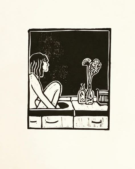 Feminist Linocut, Linoprint Art, Linoprint Ideas, Linocut Pattern, Lino Print Pattern, Linocut Illustration, Chair Illustration, Love And Rockets, Notebook Sketches