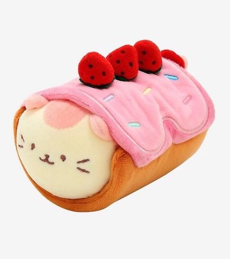 Sushi Plush, Strawberry Roll Cake, Owl Birthday, Bantal Sofa, Stuffed Animal Cat, Cute Plushies, Kawaii Plushies, Roll Cake, Cute Stuffed Animals