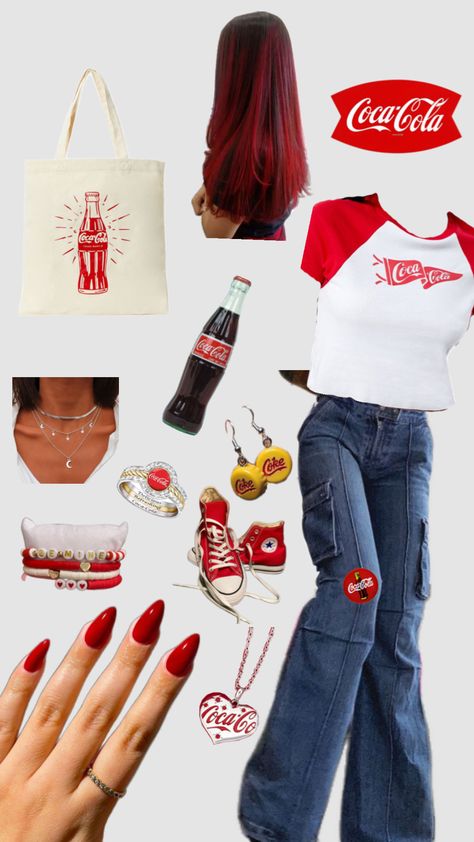 #comp #cocacola #soda #participate @trynafind_alexiss I made my outfit based on the soda Coca Cola!!! (If you didn’t notice lol) Coca Cola Outfit, My Outfit, Coca Cola