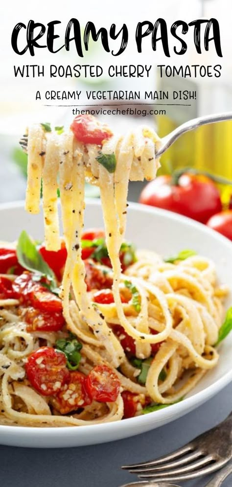 Cherry Tomatoes Recipes Pasta, Cherry Tomatoes Recipe, Roasted Tomato Pasta, Tomato Pasta Recipe, Cherry Tomato Recipes, Cooking Pasta, Cherry Tomato Pasta, Vegetarian Pasta Recipes, Tomatoes Recipe