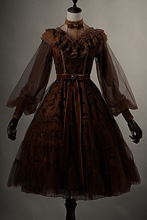 Brown Victorian Dress, Grad Fits, Victorian Dresses, Amaranth, Dinner Dress, Dresses Outfits, Random Anime, Character Outfits, Pretty Dresses