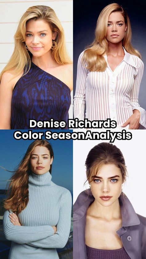 Denise Richards' color season is Soft Summer: explore her palette traits, compare with Soft Summer celebrities, and see why she fits. Light Summer Soft Dramatic, Cool Summer Celebrities, Soft Summer Celebrities, Summer Color Season, Summer Celebrities, Body Shape Guide, Soft Summer Palette, Soft Summer Color Palette, Colour Psychology