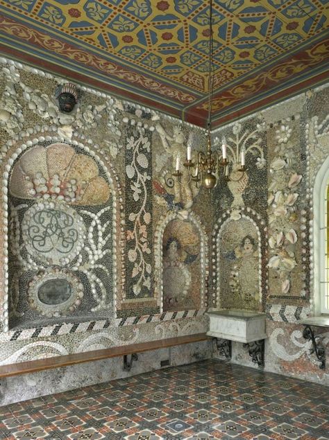 Shell Grotto, Nienoord (Netherlands) - interior garden dome, left corner view Piranesi Aesthetic, Garden Dome, Shell Grotto, Shell Furniture, Neutral House, Southern Gardens, Wooden Pavilion, Siren Core, Magical House