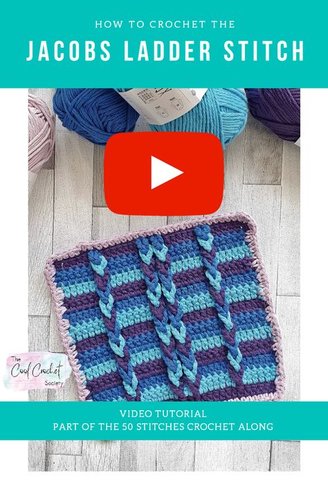 Jacobs Ladder Crochet Stitch, Crochet Jacobs Ladder Pattern, Jacobs Ladder Crochet Pattern, Crochet Videos Tutorials Step By Step, Hand Video, Braided Crochet, 2023 Crochet, Jacobs Ladder, 100 Crochet Stitches