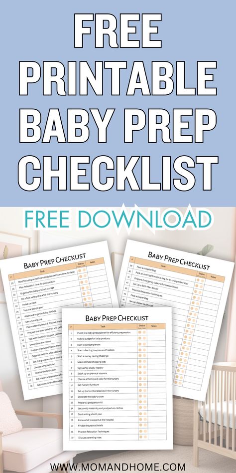 Wondering what to do before your baby arrives? This baby preparation checklist ensures you don’t miss a thing! Perfect for your second trimester and third trimester, it includes all the important tasks for getting ready for baby—from setting up your home to last-minute preparations. Download this free printable checklist for baby and feel stress-free as you count down the days to meeting your little one! Baby Prep Checklist, Baby Preparation Checklist, Newborn Baby Checklist, Nursery Set Up, Ferber Method, Hospital Plans, Mom Checklist, Packing Hospital Bag, Planning For Baby