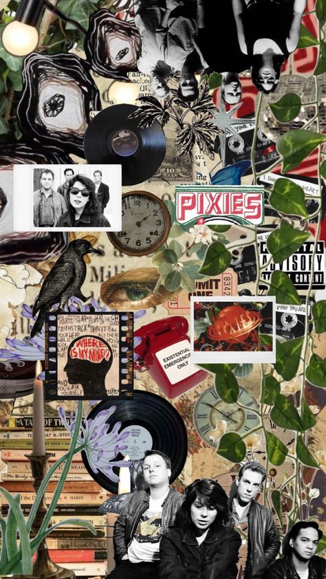 Pixies Aesthetic, Pixies Band, Pixie Aesthetic, Classic Rock And Roll, Music Collage, Emo Wallpaper, Band Wallpapers, Kim Deal, Music Wallpaper