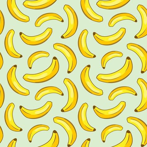 Banana Yellow Cartoon Seamless Pattern Banana Wallpaper, Collage Wallpapers, Yellow Cartoon, Banana Pattern, Banana Yellow, Tropical Background, Garden Illustration, Legend Wallpaper, Wreck This Journal