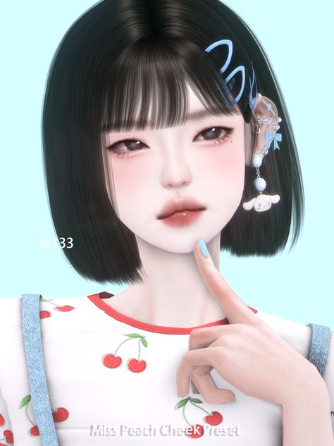 Kikiw Sims 4 Cc, Sims 4 Cc Cheeks, Cheek Preset Sims 4, Sims 4 Cheek Presets, Ts4 Presets, Cute Sims, 헬로키티 배경화면, Sims 4 Cc Eyes, Cc Sims4