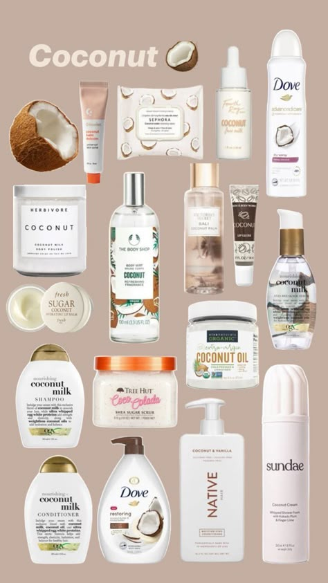 Bodycare Products Aesthetic, How To Smell Like Vanilla And Coconut, Coconut Smelling Products, Smell Like Coconut, Coco Perfume, Coconut Scent, Fragrances Perfume Woman, Body Hygiene, Basic Skin Care Routine