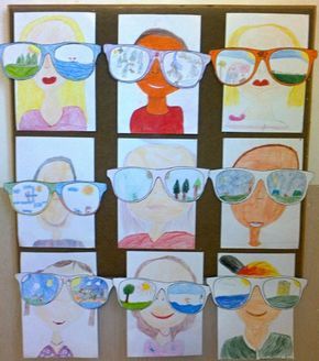 "So sahen meine Ferien aus" | Zeichnen und gestalten | Ferien-Erlebnisse | Sommerferien We Are All One Art, Summer Elementary Art Projects, Summer Vacation Crafts, Art 2nd Grade, Sunglasses Reflection, Classe D'art, Summer Art Projects, Short Paragraph, 2nd Grade Art