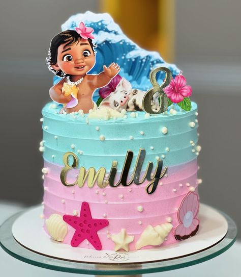 #moana #bolomoanababy Baby Moana Birthday Cake, Moana 2nd Birthday Party For Girl, Moana Cake Design, Baby Moana Birthday Party, Moana Theme Cake, Moana Cakes, Moana Birthday Cake, Brunch Party Decorations, Festa Moana Baby