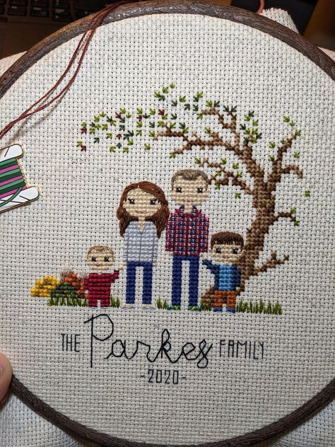 Pixel People Cross Stitch, Family Cross Stitch Patterns Free, Cross Stitch People, Family Cross Stitch Pattern, People Cross Stitch, Family Cross Stitch, Pixel People, Stitch Family, Kawaii Cross Stitch