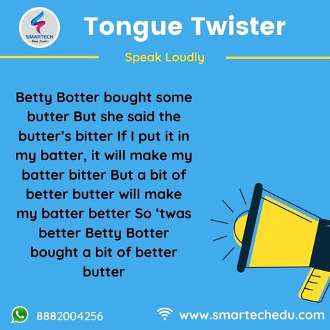 www.smartechedu.com/tongue-twisters Tonge Twister, Tongue Twisters, Health Facts, English Language, Classroom Ideas, Keto Diet, To Tell, Improve Yourself, I Am Awesome