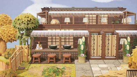 Japanese Village Animal Crossing, Acnh House Exterior Ideas Japanese, Acnh Japanese Town Ideas, Animal Crossing Traditional Japanese, Acnh Japanese City Ideas, Acnh Japanese Farm Ideas, Acnh Island Designs Korea, Acnh Resident Services Design Japan, Acnh Asian Market