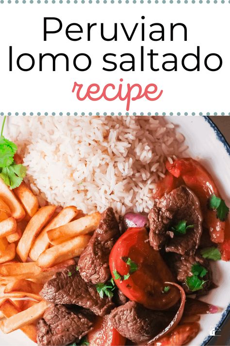 This traditional Peruvian Lomo Saltado is very popular for its Chinese touch. Its savory taste will give you an enjoyable meal for lunch or dinner. via @mystayathome Lomo Saltado Recipe, Peruvian Dishes, Lomo Saltado, Peruvian Cuisine, Food Contest, Peruvian Recipes, Cuban Recipes, Chinese Cooking, Cooked Vegetables