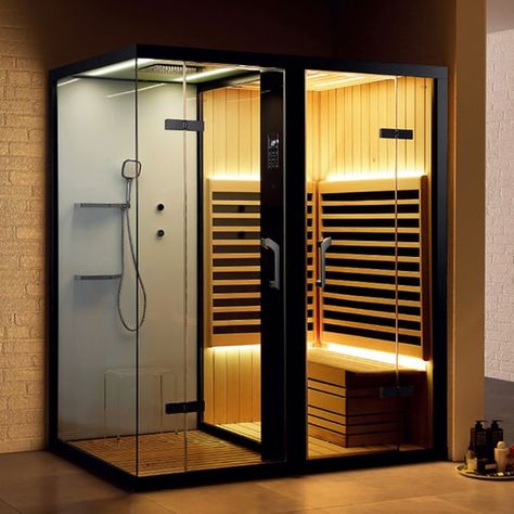 Infrared Sauna Bathroom, Sauna Bathroom Design, Small Bathroom Redo, Sauna Shower, Zen Room, Home Gym Design, Luxury Shower, Infrared Sauna, Bathroom Redo