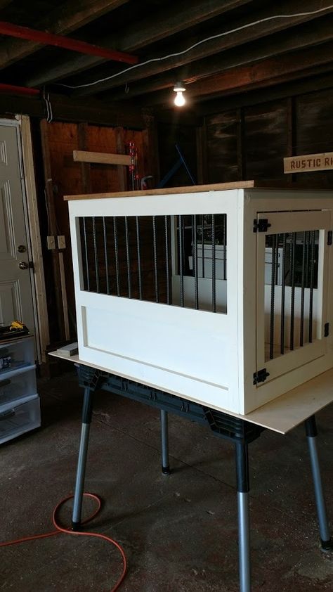 Dog Kennel End Table, Dog Ramp For Bed, Dog Room Decor, Wood Dog Crate, Indoor Dog Kennel, Diy Dog Crate, Wooden Dog Crate, Diy Dog Kennel, Dog Box