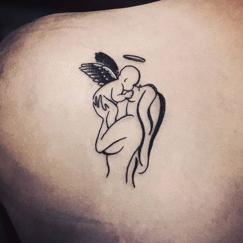 Stillbirth Tattoo, Lost Baby Tattoo, Futuristic Tattoos, Tattoos Artistic, Tattoos Calligraphy, Mom Baby Tattoo, Tattoos Owl, Stencils Tattoo, Tattoos Feather