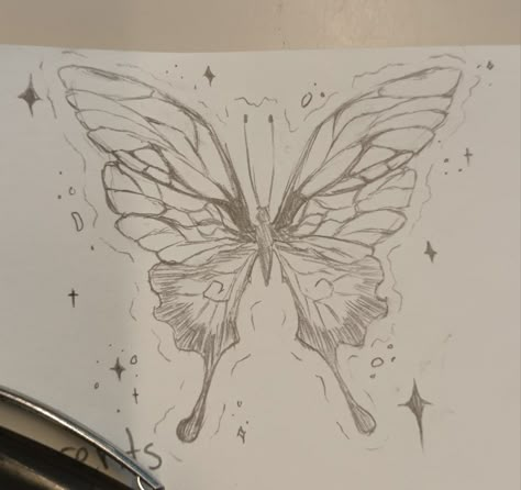 Butterfly drawing Butterfly Sketch Pencil, Butterfly Sketch, Meaningful Drawings, Butterfly Drawing, Easy Drawings Sketches, Art Diary, Book Art Diy, Doodle Art Designs, Mini Drawings