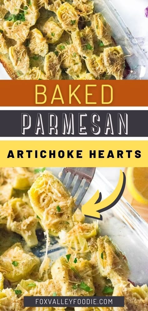 Canned Artichoke Recipes, Baked Artichoke Hearts Recipe, Baked Artichoke Hearts, Parmesan Artichoke, Roasted Artichoke Hearts, Thanksgiving Recipes Drinks, Artichoke Heart Recipes, Mini Meals, Baked Artichoke