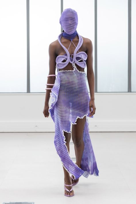 Purple Fashion Outfit, Fashion Promotion, Conceptual Fashion, Copenhagen Fashion Week, Futuristic Fashion, Runway Trends, Winter 2022, Fall 2022, Fashion Images