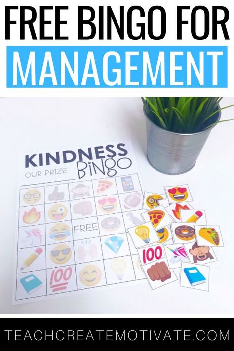 Are you looking for a fun and engaging way to manage student behaviors in your elementary classroom this year? My Classroom Bingo game is a great change of pace for your students, and an effective strategy to use for reinforcing positive behaviors. Don't forget to download your own FREE Classroom Management Bingo game today! Middle School Classroom Management, Teaching Kindness, Class Dojo, Classroom Expectations, Kindness Activities, Classroom Management Tool, Classroom Management Ideas, Classroom Management Strategies, Student Behavior