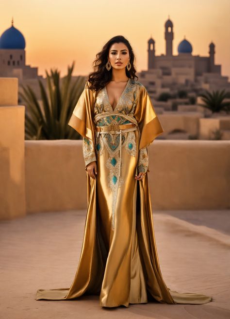 Arab Women Dress, Middle Eastern Dresses, Arabic Outfits For Women, Arabic Fashion Women, Egyptian Clothing Women, Arabic Outfit, Middle Eastern Clothing, Arabic Fashion, God Clothes