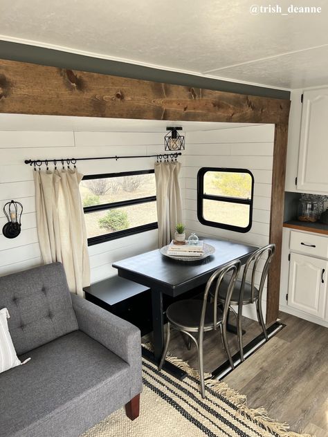 How to Replace RV Furniture: Your Questions Answered Rv Dinette To Daybed, Glamping Diy, Rv Hacks Travel Trailers, Ikea Loveseat, Rv Living Room, Rv Remodeling, Motorhome Remodel, Rv Sofas, Rv Inspiration