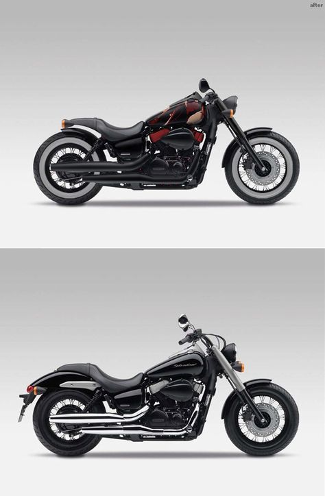 Honda Shadow Phantom Before and After Bobber Kit, Honda Phantom, Honda Shadow Bobber, Honda Shadow Phantom, Shadow Bobber, Shadow Phantom, Honda Scrambler, Мотоциклы Cafe Racers, Best Car Insurance