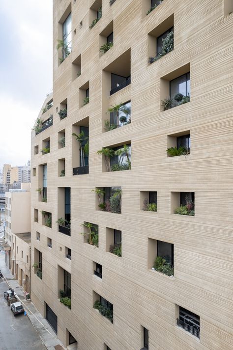 Gallery of Stone Garden Apartment Building / Lina Ghotmeh Architecture - 2 Architecture Facade, Garden Apartment, Facade Material, Stone Facade, Kensington Gardens, Norman Foster, Up To The Sky, Stone Garden, Yellow Houses