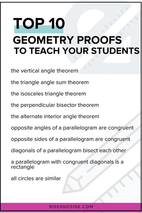 Geometry Theorems, Teaching Geometry High School, Geometry Proofs Notes, Writing Proofs In Geometry, Geometry Notes High School, Math Guided Notes, Geometry Proofs, Geometry Notes, Secondary Math Classroom