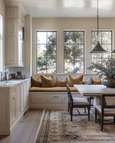 A cute bench moment in a kitchen! 😍 Which is your favorite? 1 or 2? AI: @ann_marie_co #kitchen #kitchendesign #interiordesign #home… | Instagram Alcove Kitchen, Dining Alcove, Love Bedroom, Bedroom Renovation, Kitchen Nook, 1 Or 2, A Kitchen, Nook, A R