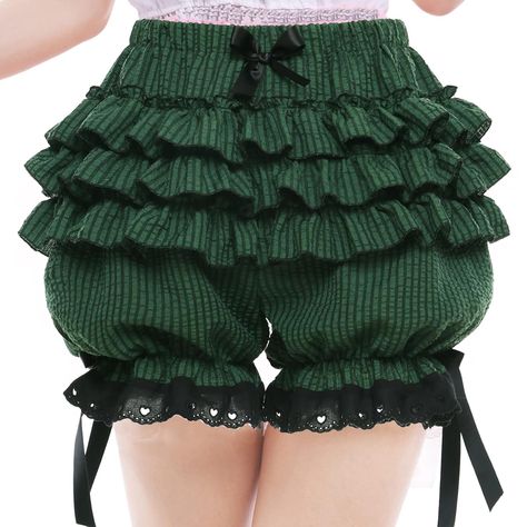 PRICES MAY VARY. ღ Material: Cute bloomer shorts for women is made of 80% polyester and 20% cotton, which is soft and skin-friendly, comfy and breathable, great for sleeping in or lounging at home. ღ Design: Bloomer shorts for women y2k are adorned with lace edges and layered ruffles, bowknot decoration, which are sweet and cute. Lace layered mini shorts, kawaii bloomers, elastic high waist design, highlight your waistline and make your legs slender and longer, perfectly show your figure. ღ Occa Summer Casual Shorts, Kawaii Shorts, Womens Lace Shorts, Ruffle Bloomers, Lace Trim Shorts, Short Women Fashion, Bloomers Shorts, Pants Summer, Elastic Waist Shorts