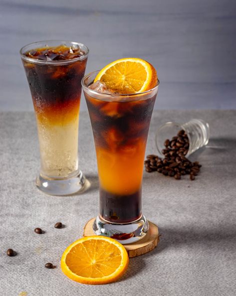 A refreshing twist on a classic: Orange Espresso Tonic. for @novotelahmedabad [orange, espresso, tonic, cocktail, refreshing] Orange Espresso, Espresso Tonic, Perfect Summer Drink, Summer Drink, Sparkling Water, Beat The Heat, Orange Juice, Summer Drinks, Perfect Summer