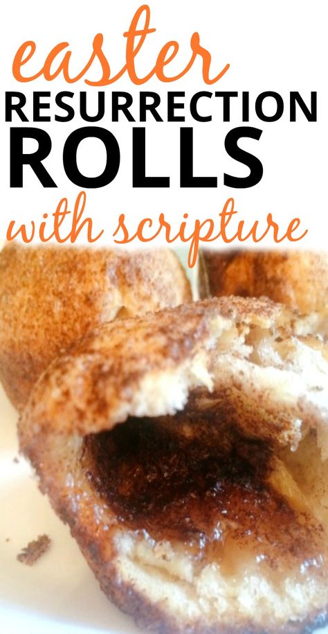 Easter Resurrection Rolls Recipe with Scripture Lesson (also called vanishing breakfast rolls and marshmallow buns). Learn how to tell the Easter story with these easy homemade empty tomb rolls! #Easter #resurrectionrolls #breakfast #desserts #baking Empty Tomb Rolls, Easter Sunday Recipes, Resurrection Rolls Recipe, Easter Rolls, Resurrection Rolls, Breakfast Desserts, Easter Resurrection, The Easter Story, Easter Breakfast