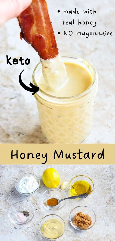 Keto Honey Mustard Sauce, Keto Honey Mustard Dressing, Sweet As Honey Keto Recipes, Keto Honey Mustard, Keto Honey, Healthy Condiments, Keto Dips, Midnight Munchies, Zero Carb Foods