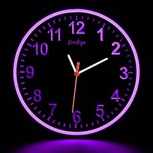 Purple Wall, Neon Wall, Wall Clocks, Wall Clock, Clock, Neon, Led, Purple, 10 Things