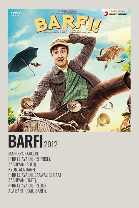 Barfi Movie, Indian Movies Poster, Barfi Movie Poster, Bollywood Movies Poster, Murari Movie Posters, Hindi Movies Posters, Bollywood Songs Poster, Old Hindi Film Posters, Bollywood Posters