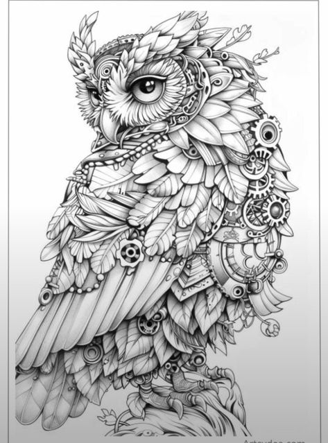 Zentangle Animals Art, Coloring Sheets For Adults, Magical Owl, Owl Coloring, Zentangle Animals, Owl Coloring Pages, Coloring Pages Free Printable, Free Adult Coloring Pages, Colouring Printables