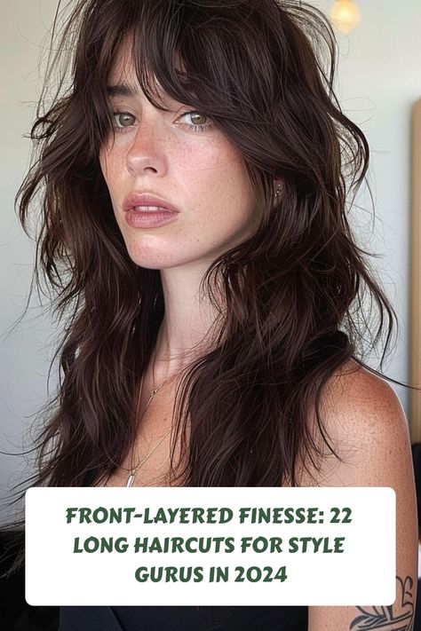 Elevate your long locks with a shag haircut and trendy curtain bangs, the perfect blend of modern and chic for 2024. These face-framing layers with curtain bangs add texture and movement, effortlessly enhancing your features with a touch of edgy flair. Click the pin and follow us for more top style trends! #Haircuts #Hairstyle #LongHair #ShagHaircut #CurtainBangs #haircuts Haircut Inspo Curtain Bangs, Women Shag Haircuts, Layered Haircut With Face Framing, Wolf Cut Curtain Bangs, Long Layers And Face Framing, Best Haircuts Women, Layers With Curtain Bangs, A Shag Haircut, Trendy Curtain Bangs