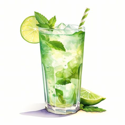 Mojito, Mojito Cocktail, Alcohol Drinks Watercolor Clipart Set With 10 JPG Images Instant Download, Commercial Use, Digital Prints - Etsy Ukraine Drinks Watercolor, Vietnam Art Design, Caesar Cocktail, Cocktails Clipart, Mojito Drink, Homemade Watercolors, Cocktail Images, Cocktail Wall Art, Cocktail Wall