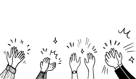 Clapping Hands Illustration, Doodle Hands Drawing, Hand Illustration Drawing, Hand Drawn Illustrations, Hand Drawn Graphic Design, Clapping Illustration, Clapping Drawing, Clapping Hands Drawing, Thumbs Up Doodle