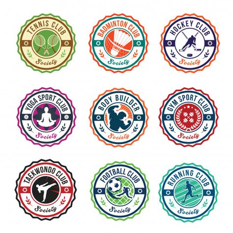 Sports Club Logo Design, Logo Badge Design, Sports Logo Design Graphics, Art Club Logo, Sport Club Logo, Sports Club Logo, Badminton Art, Club Logo Design, Badminton Jersey