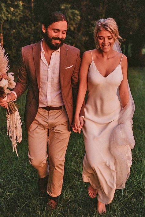 18 Stylish Groom Attire For Bohemian Wedding ❤  groom attire brown jacket casual rustic joeywillis⁠⠀ #weddingforward #wedding #bride Simple Beach Wedding Dress, Burgundy Prom Dress Long, Simple Wedding Dress Boho, Cheap Wedding Dress Boho, Cheap Lace Wedding Dresses, Simple Beach Wedding, Simple Wedding Dress Beach, Sparkle Prom Dress, Spaghetti Strap Wedding Dress