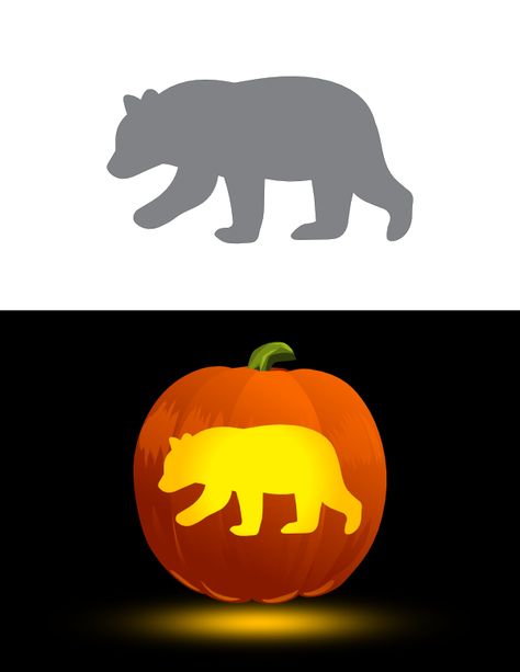 Printable Walking Bear Cub Pumpkin Stencil Pumpkin Carving Ideas Baby, Bear Pumpkin Carving, Bear Pumpkin, Bear Stencil, Printable Pumpkin Stencils, Pumpkin Stencils Free, Halloween Pumpkin Stencils, Pumpkin Cravings, Pumpkin Stencils