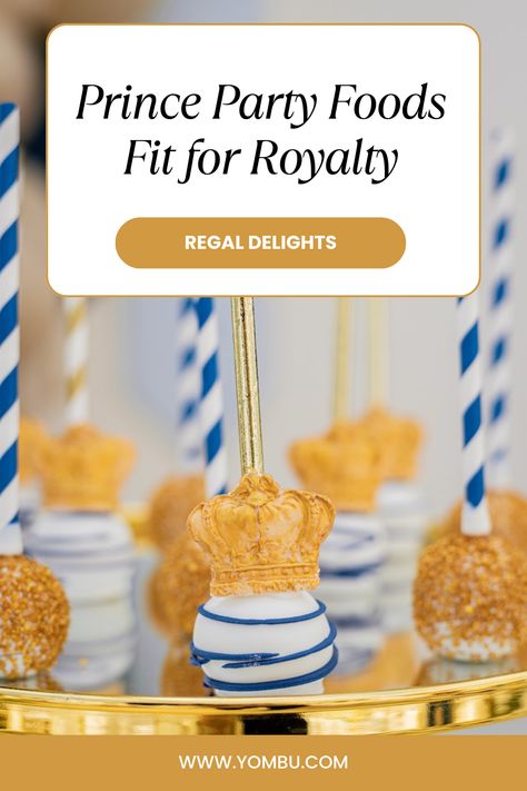 Treat your little princes to a feast fit for royalty with these delectable party foods! From cheese and crackers to castle cakes, every bite will make them feel like kings. #PrinceParty #RoyalFeast #PartyFoods #CastleCake #KidsFood #YombuParty #PartyIdeas #birthday #inspiration #kidsparty #yombu Royal Party Food Ideas, Royal Party Food, Prince First Birthday, Prince Party Favors, Castle Cakes, Theme Snack, Little Prince Party, Royal Theme, Party Food Themes