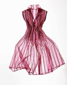 In Threads issue 127, Sew Transparent: Sheer Prints Take Shape, Fred wrote about… Fabric Manipulations, Transparent Fabric, Daytime Dresses, Fabric Ideas, Pleated Fabric, Fashion Images, How To Design, Sheer Fabric, Sheer Dress